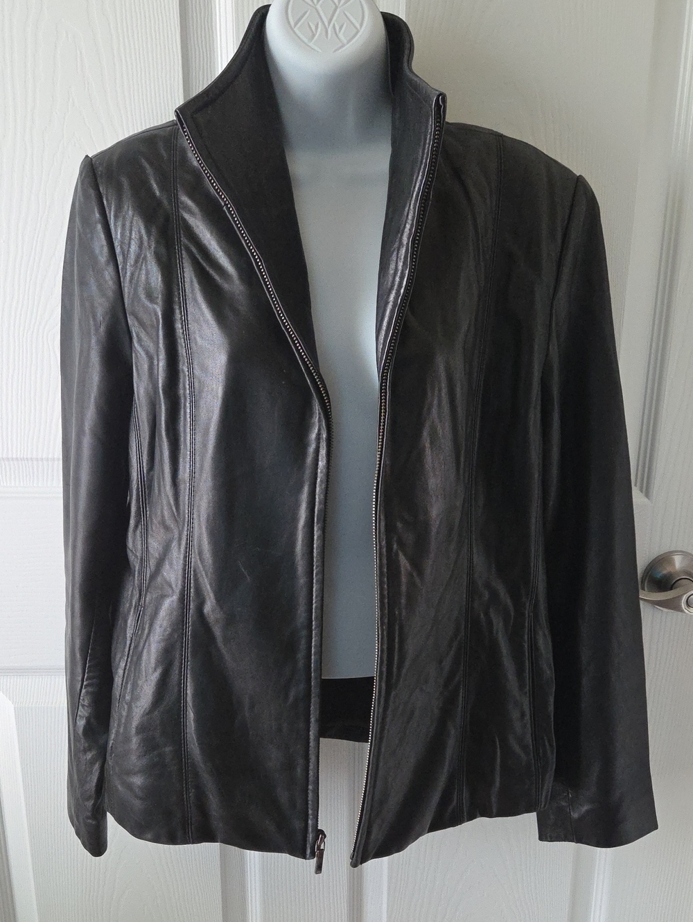 Siena Black Leather Jacket L